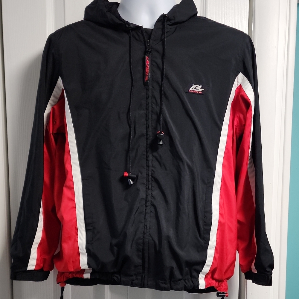 Vintage Ralph Lauren Black and Red Vented Windbreaker P/M